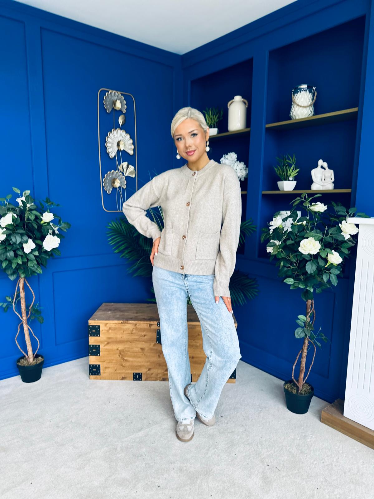 Savi Detailed Cardi Taupe