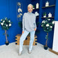 Denise Button Detail Knit Jumper Grey