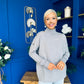 Denise Button Detail Knit Jumper Grey