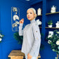 Denise Button Detail Knit Jumper Grey