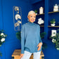 Denise Button Detail Knit Jumper Blue
