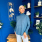 Denise Button Detail Knit Jumper Blue