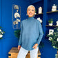 Denise Button Detail Knit Jumper Blue