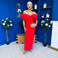 Camilla Embellished Occasion Dress Red