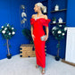 Camilla Embellished Occasion Dress Red
