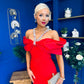Camilla Embellished Occasion Dress Red