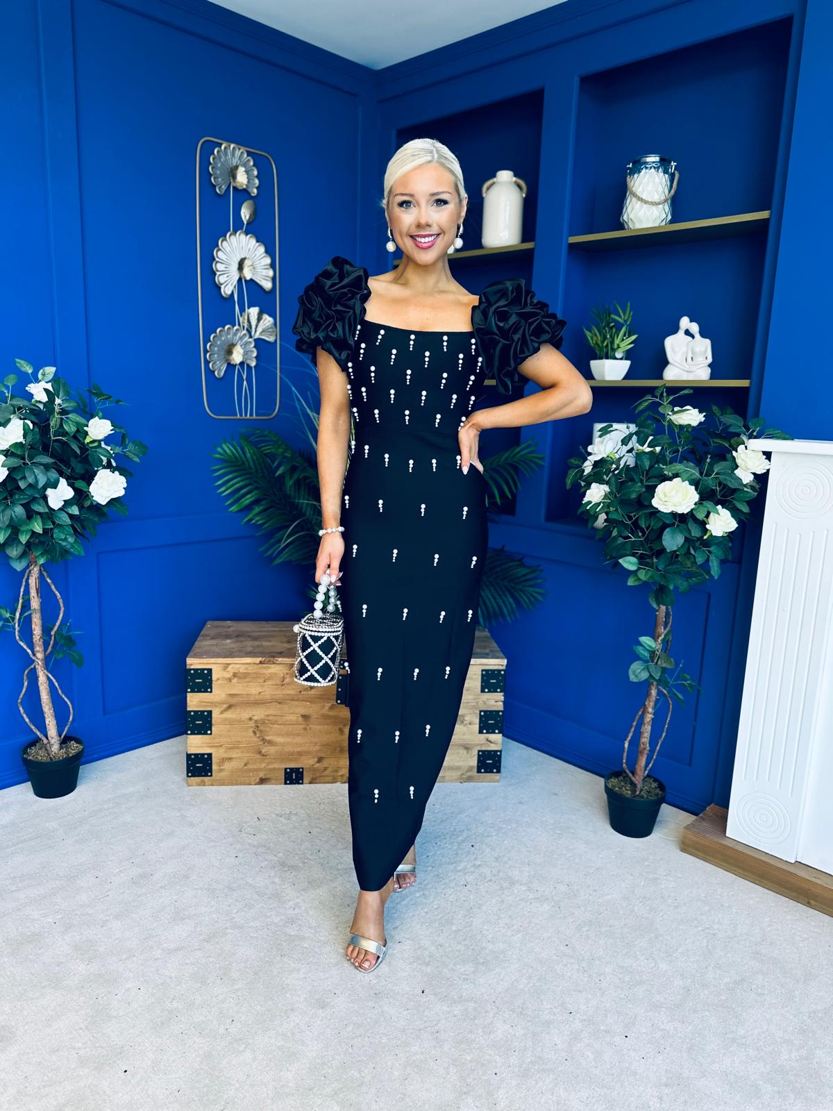 Eleanor Pearl Occasion Dress Black