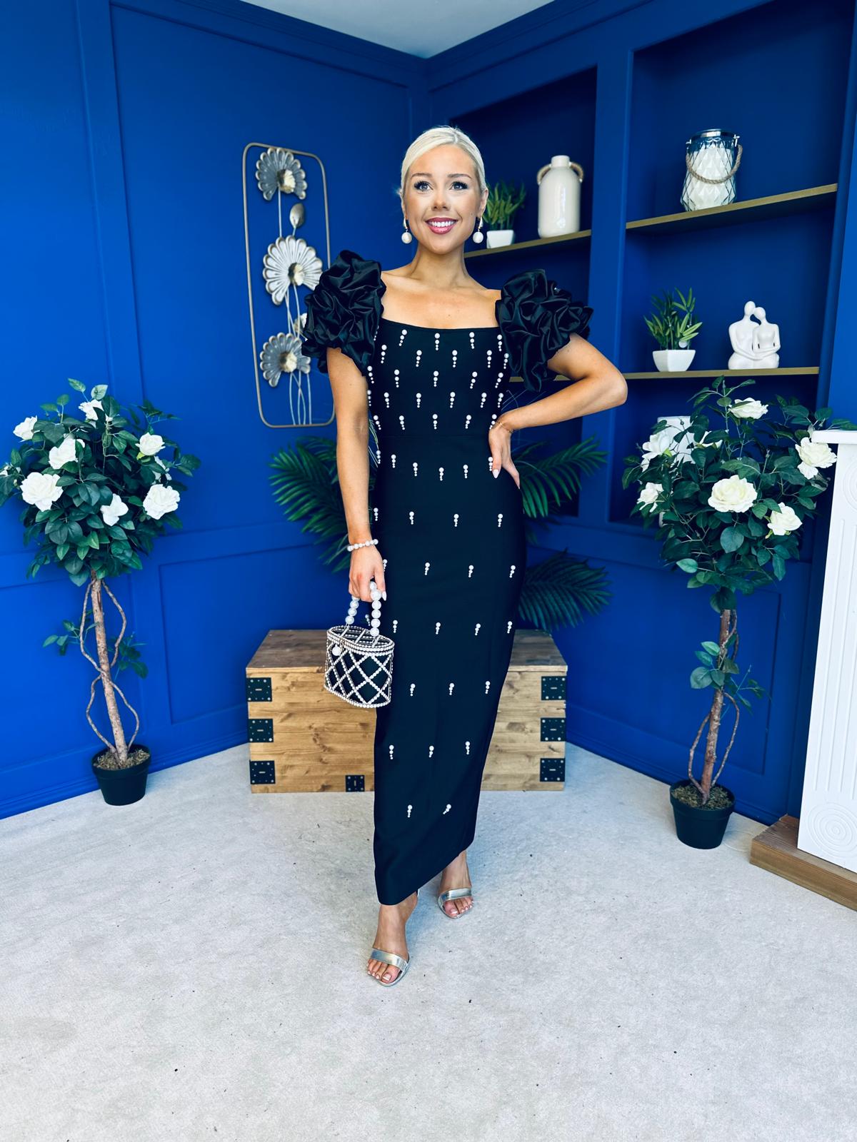 Eleanor Pearl Occasion Dress Black