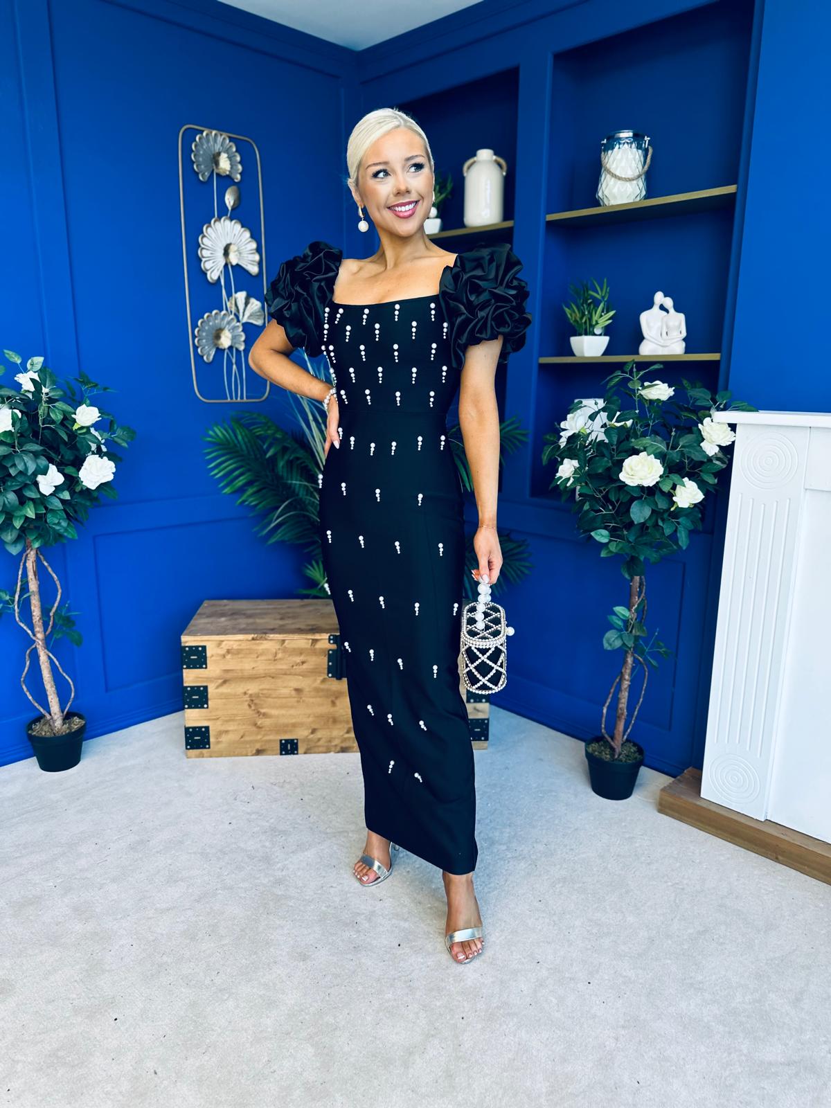 Eleanor Pearl Occasion Dress Black