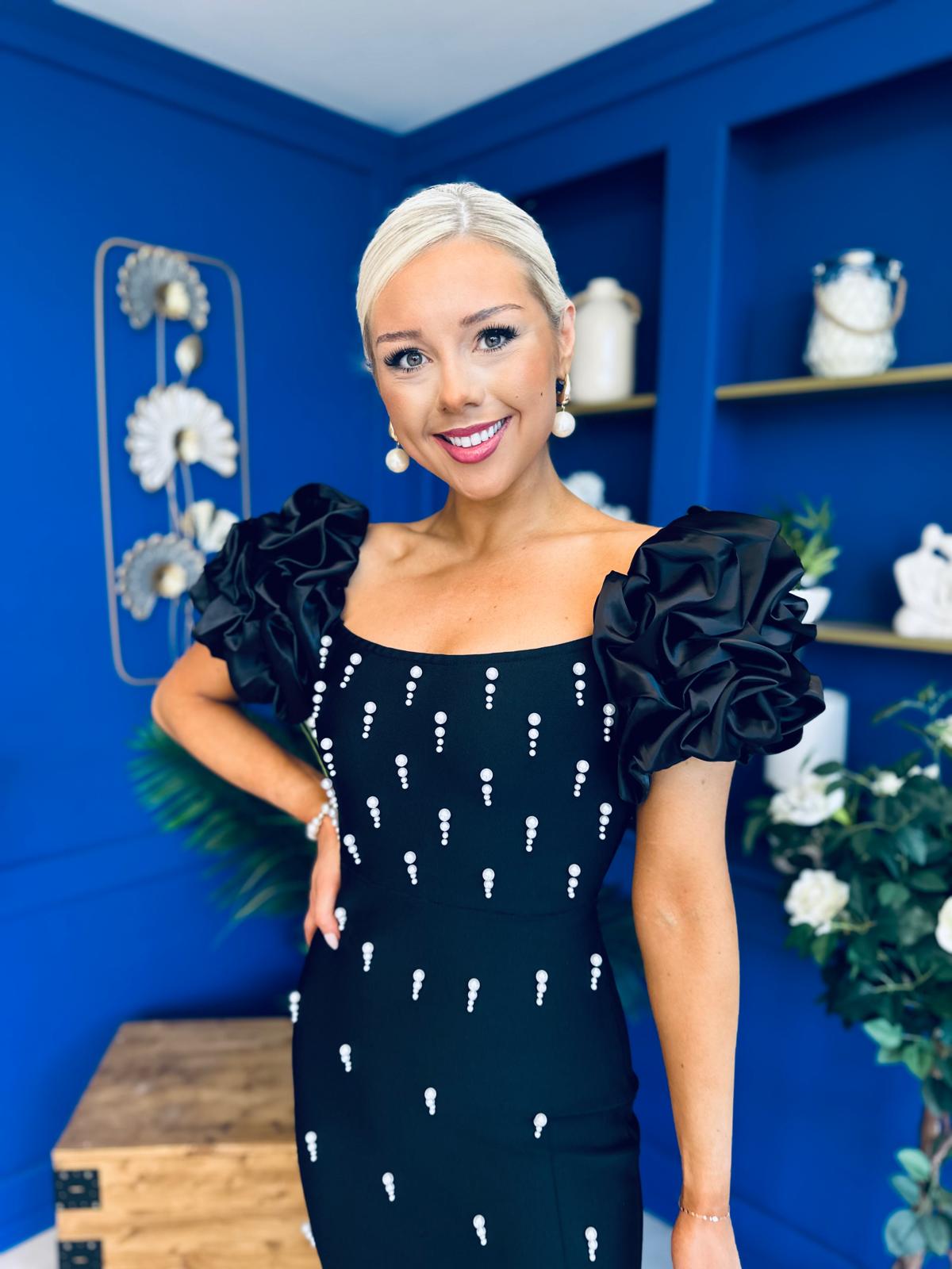 Eleanor Pearl Occasion Dress Black