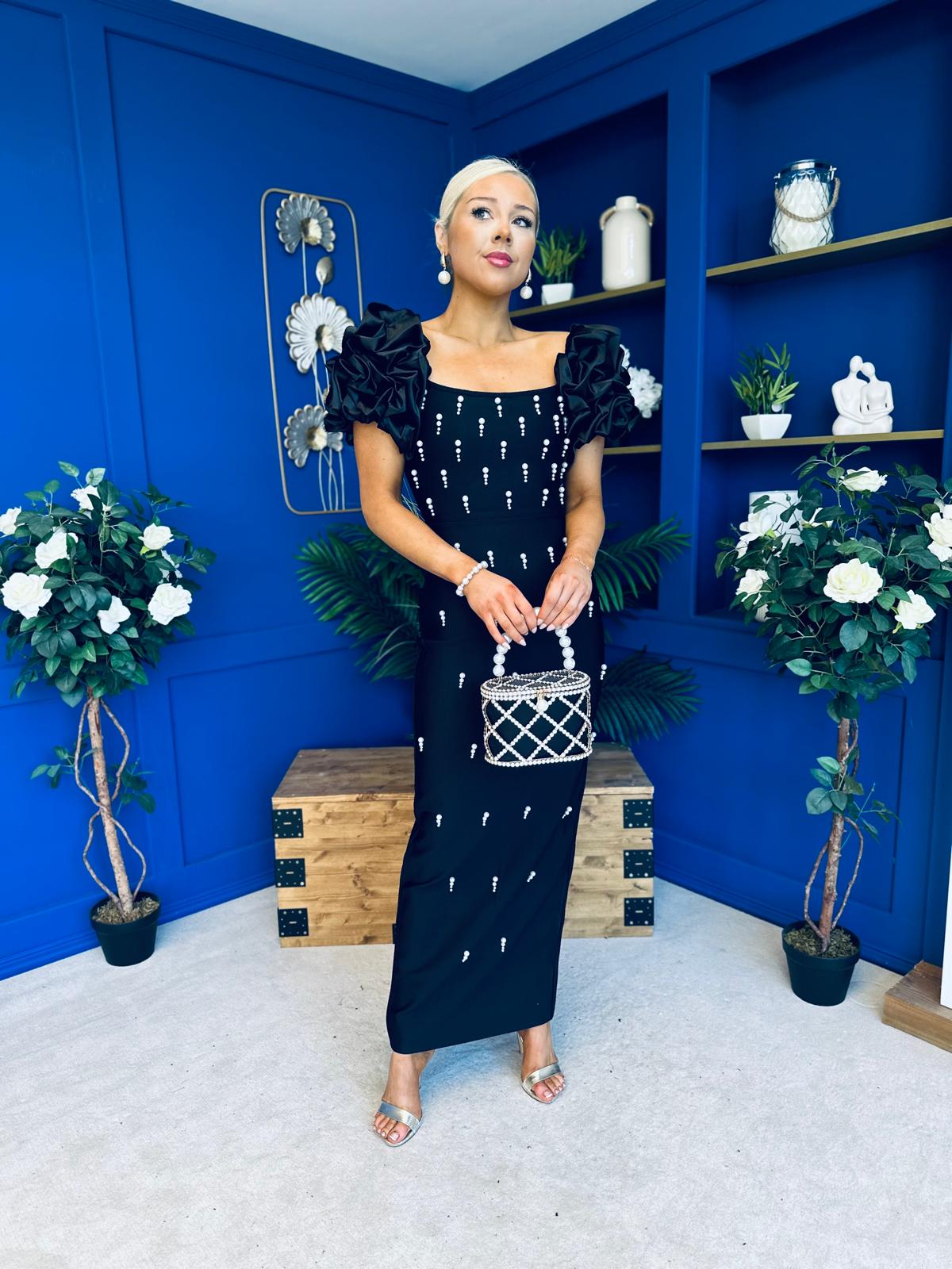 Eleanor Pearl Occasion Dress Black