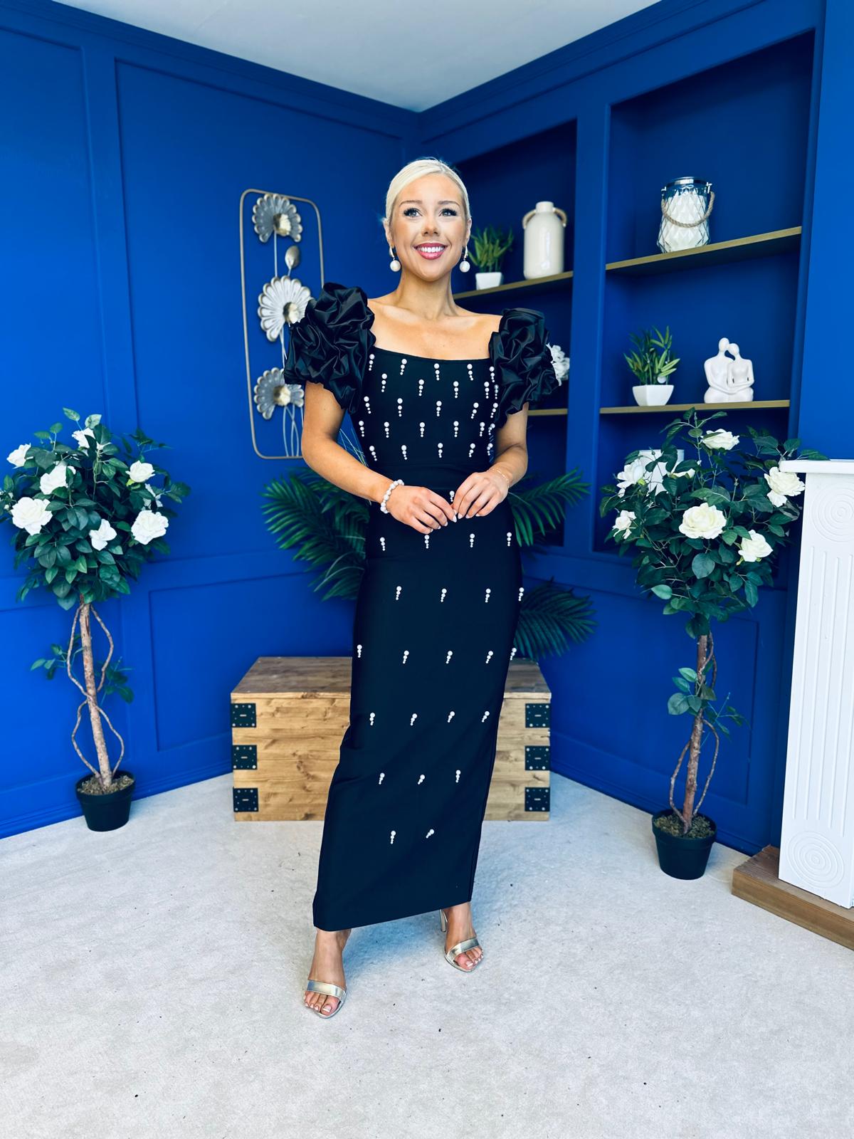 Eleanor Pearl Occasion Dress Black