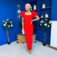 Eleanor Pearl Occasion Dress Red