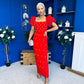 Eleanor Pearl Occasion Dress Red