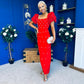 Eleanor Pearl Occasion Dress Red