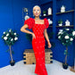 Eleanor Pearl Occasion Dress Red