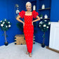 Eleanor Pearl Occasion Dress Red