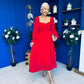 Eire Long Sleeve Midi Dress Strawberry