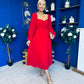 Eire Long Sleeve Midi Dress Strawberry