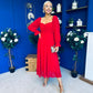 Eire Long Sleeve Midi Dress Strawberry