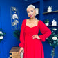 Eire Long Sleeve Midi Dress Strawberry