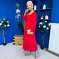 Eire Long Sleeve Midi Dress Strawberry