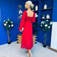 Eire Long Sleeve Midi Dress Strawberry