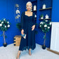 Eire Long Sleeve Midi Dress Navy