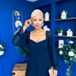 Eire Long Sleeve Midi Dress Navy
