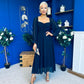Eire Long Sleeve Midi Dress Navy