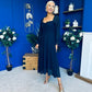 Eire Long Sleeve Midi Dress Navy