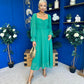 Eire Long Sleeve Midi Dress Emerald