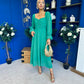 Eire Long Sleeve Midi Dress Emerald