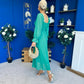 Eire Long Sleeve Midi Dress Emerald