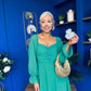 Eire Long Sleeve Midi Dress Emerald