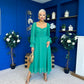 Eire Long Sleeve Midi Dress Emerald