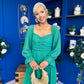 Eire Long Sleeve Midi Dress Emerald