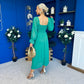Eire Long Sleeve Midi Dress Emerald