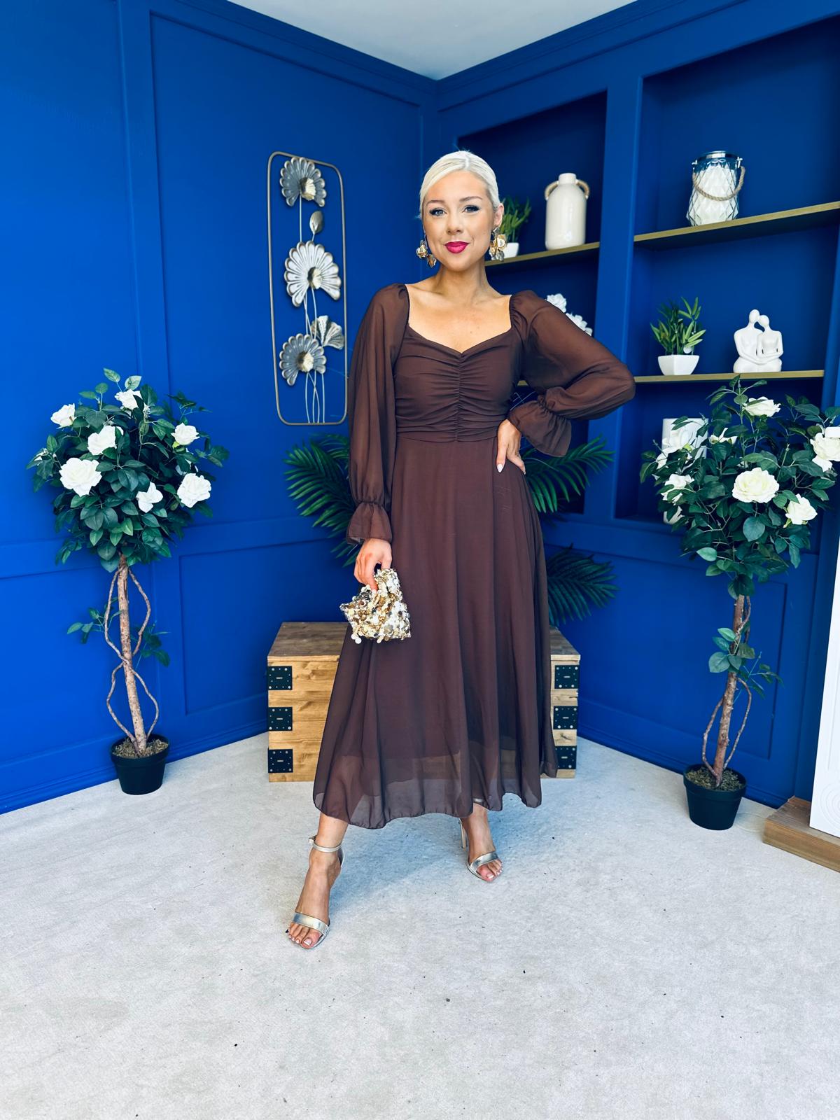 Eire Long Sleeve Midi Dress Coco