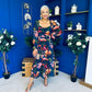 Chloe Long Sleeve Midi Dress Navy