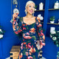 Chloe Long Sleeve Midi Dress Navy