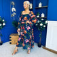 Chloe Long Sleeve Midi Dress Navy