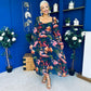 Chloe Long Sleeve Midi Dress Navy