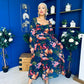 Chloe Long Sleeve Midi Dress Navy