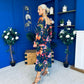 Chloe Long Sleeve Midi Dress Navy