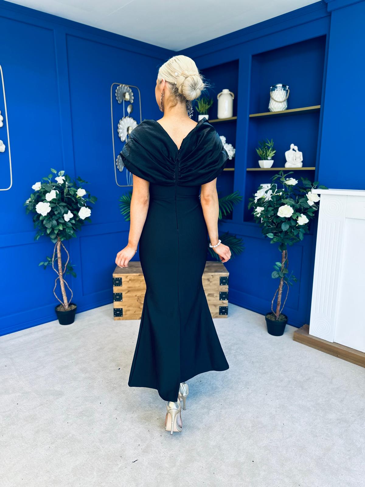 Elizabeth Embellished Occasion Dress Black