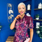 Carmen Floral Print Midi Dress Burgundy