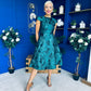 Lara Floral Jacquard High Neck Midi Dress Green Pre Order 1 Oct