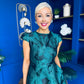 Lara Floral Jacquard High Neck Midi Dress Green Pre Order 1 Oct