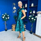 Lara Floral Jacquard High Neck Midi Dress Green Pre Order 1 Oct